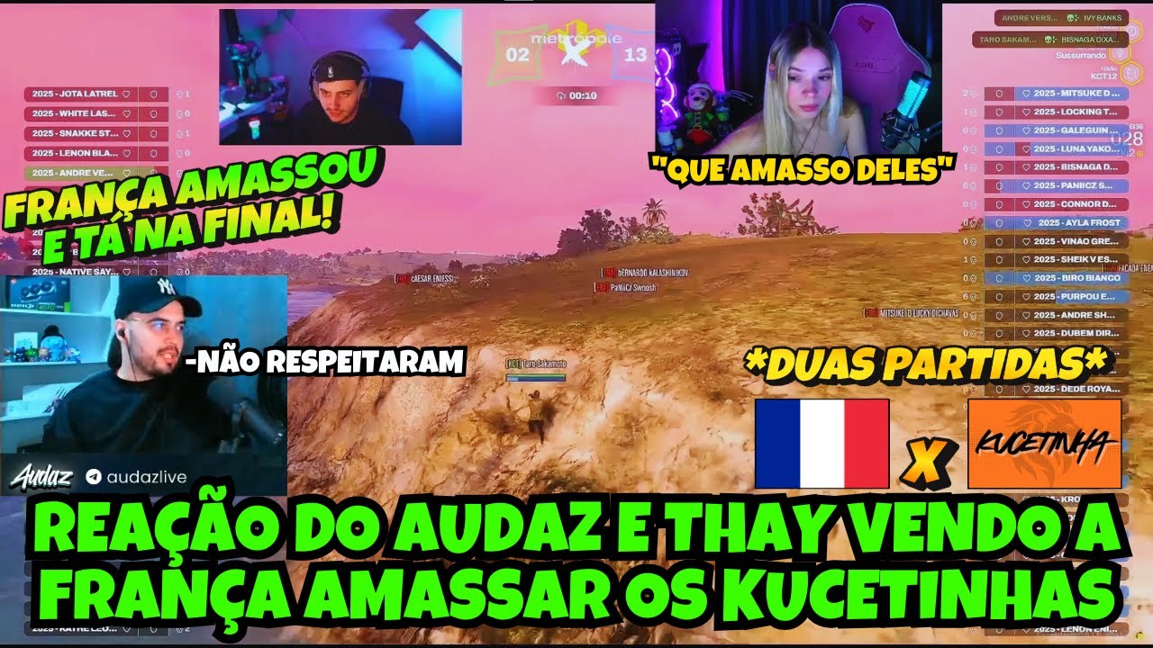 REAÇÃO DO AUDAZ E DA THAY VENDO A FRANÇA AMASSAR OS KUCETINHAS E PASSANDO P FINAL DA ILHA!