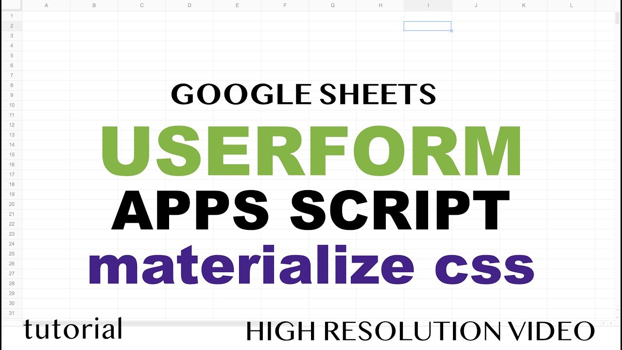 Google Sheets - Userform