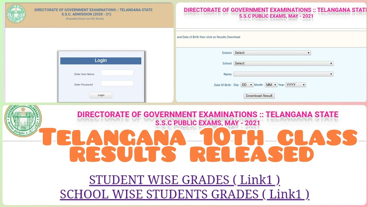 Telangana 10th class 2021 results released | How to check 10th class ssc board results