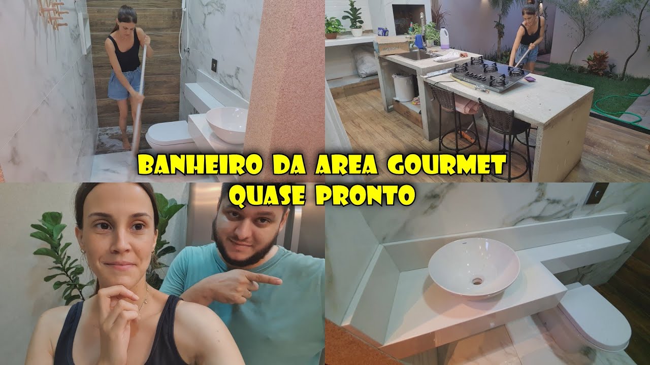 INSTALAMOS A PIA DE QUARTZO BRANCO NO BANHEIRO DA AREA GOURMET