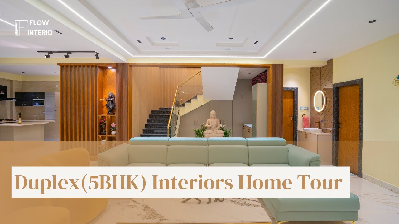 Duplex (5BHK) Interiors Home Tour  || Bandlaguda,Hyderabad || Flow Interio