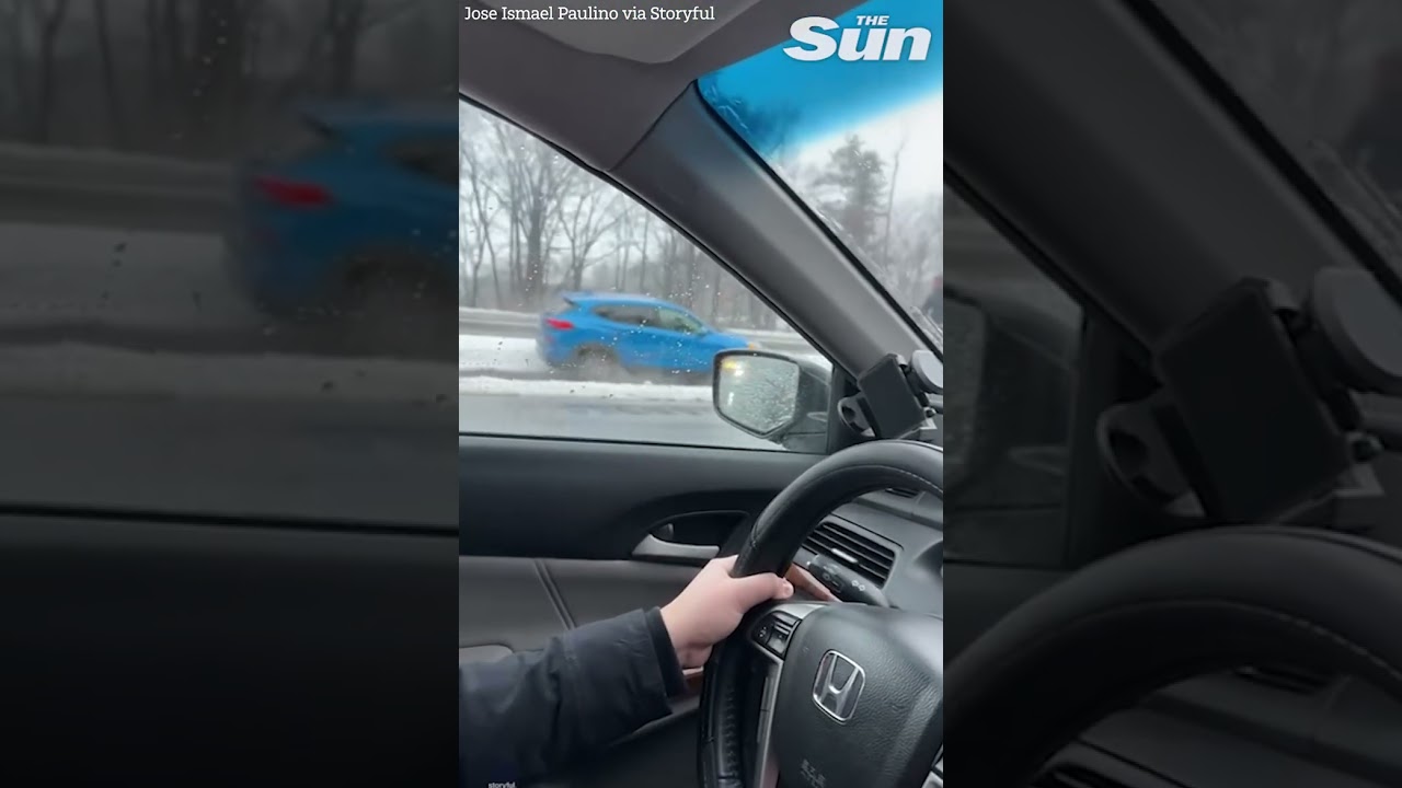 Hero runs across interstate to rescue unconscious driver just in time #shorts