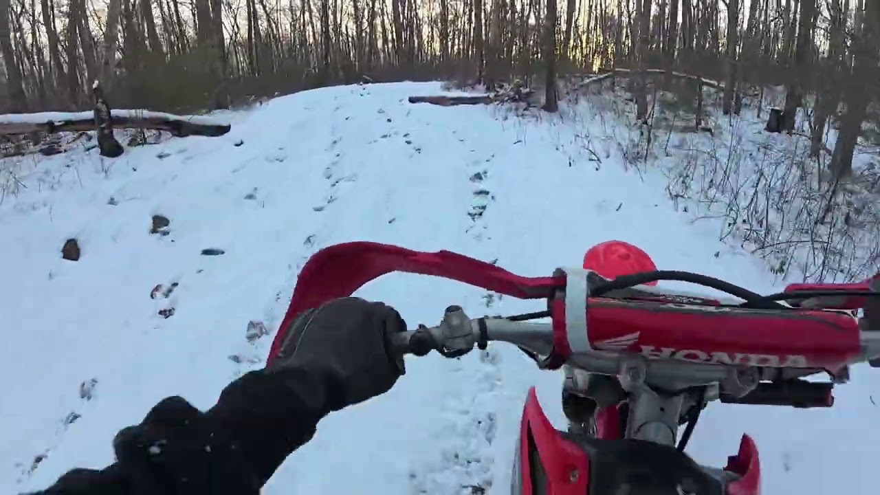 Crf150f ride through snow