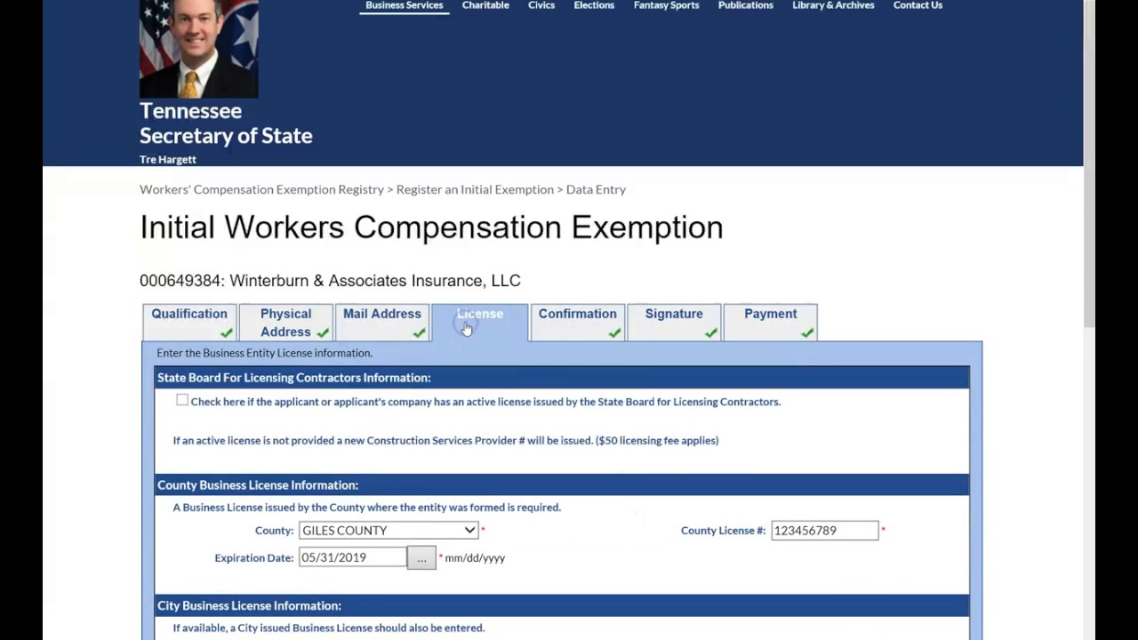 Filing Initial Workers Compensation Exemption for Construction Classes