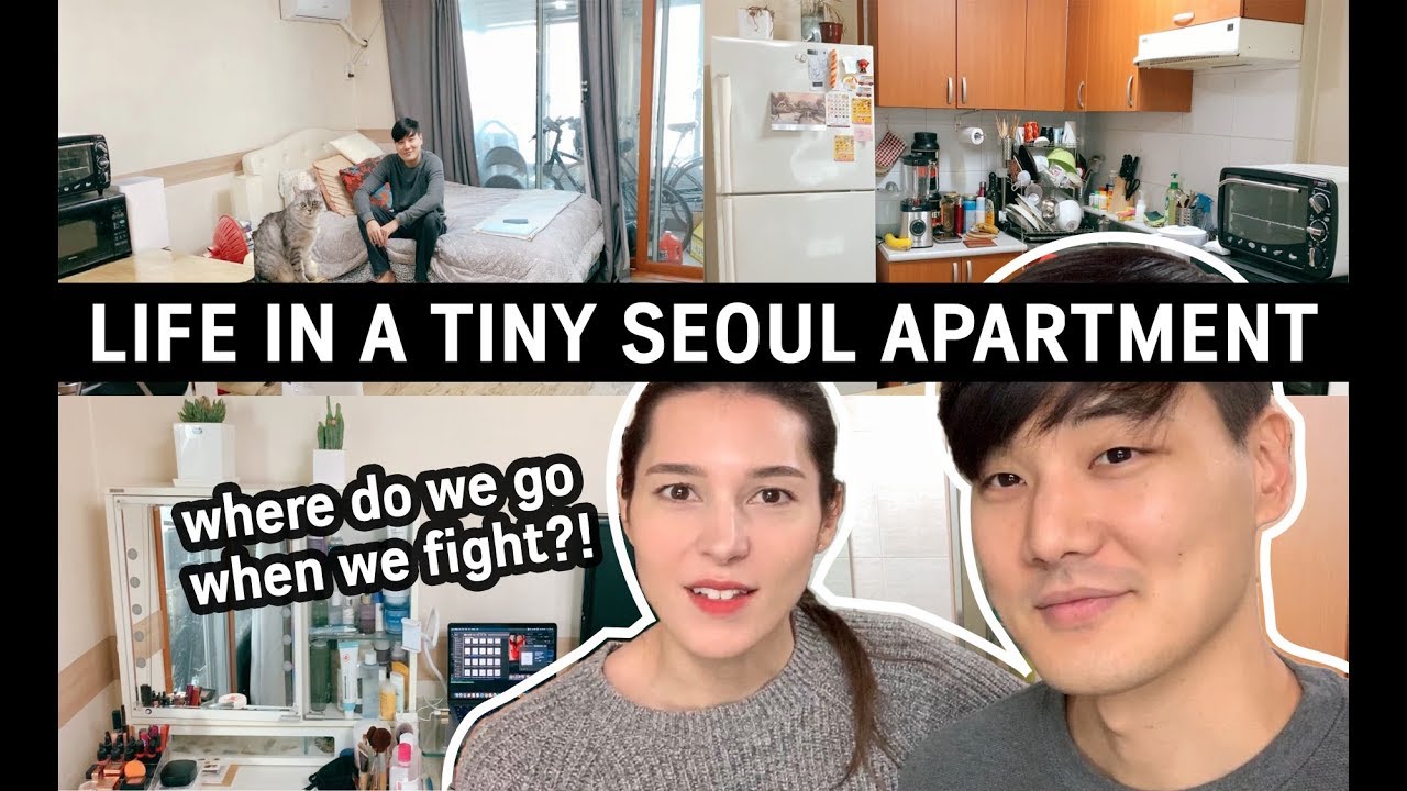 Tiny Seoul Apartment Tour | Fights? Alone Time? [국제커플] 원룸에서 싸우면 어디로가요?