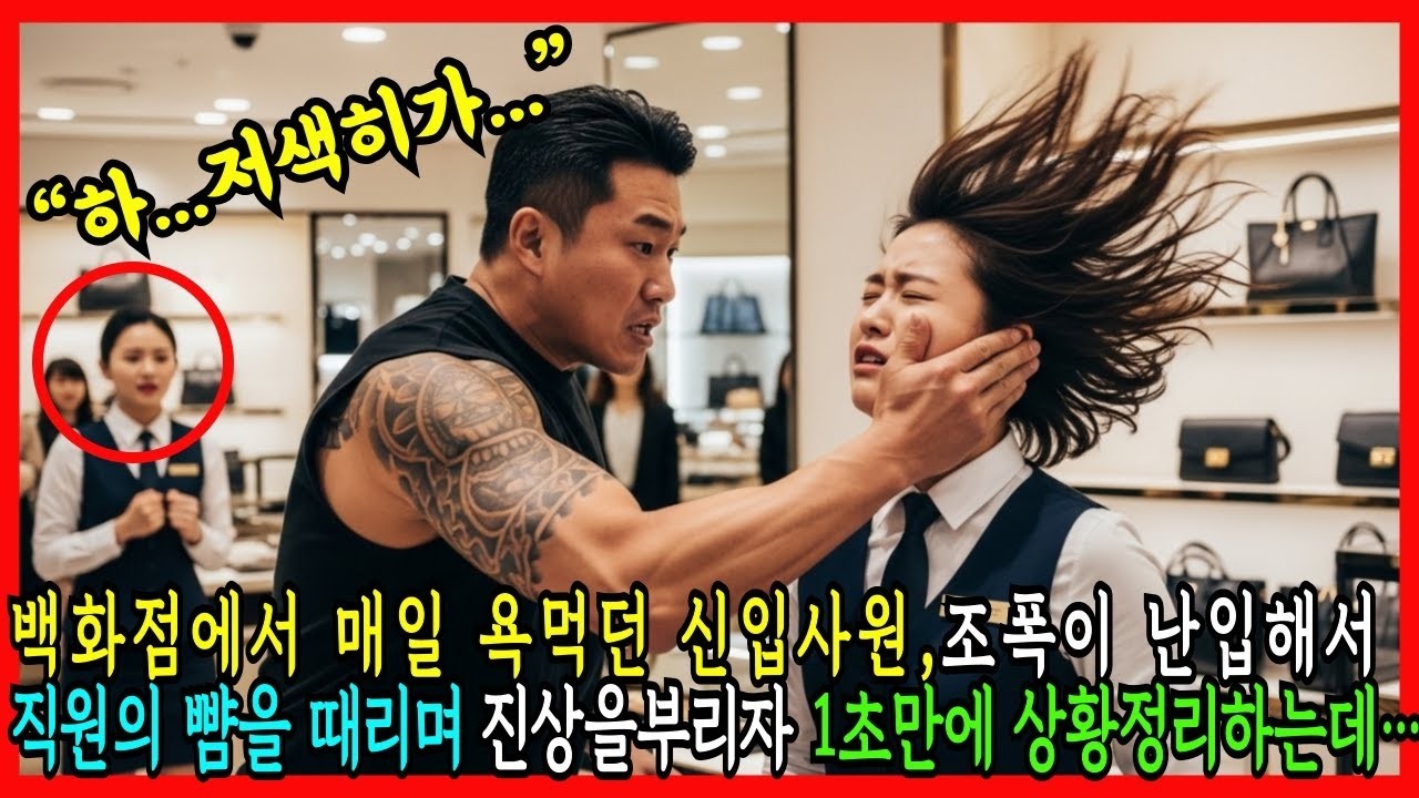 백화점에서 매일 욕먹던 신입사원,조폭이 난입해서 동료직원의 뺨을 때리며 진상을부리자 1초만에 상황정리하는데…