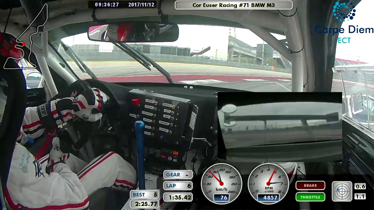 2017 Hankook 24H COTA Cor Euser Racing BMW E46 M3 Chapman Ducote onboard