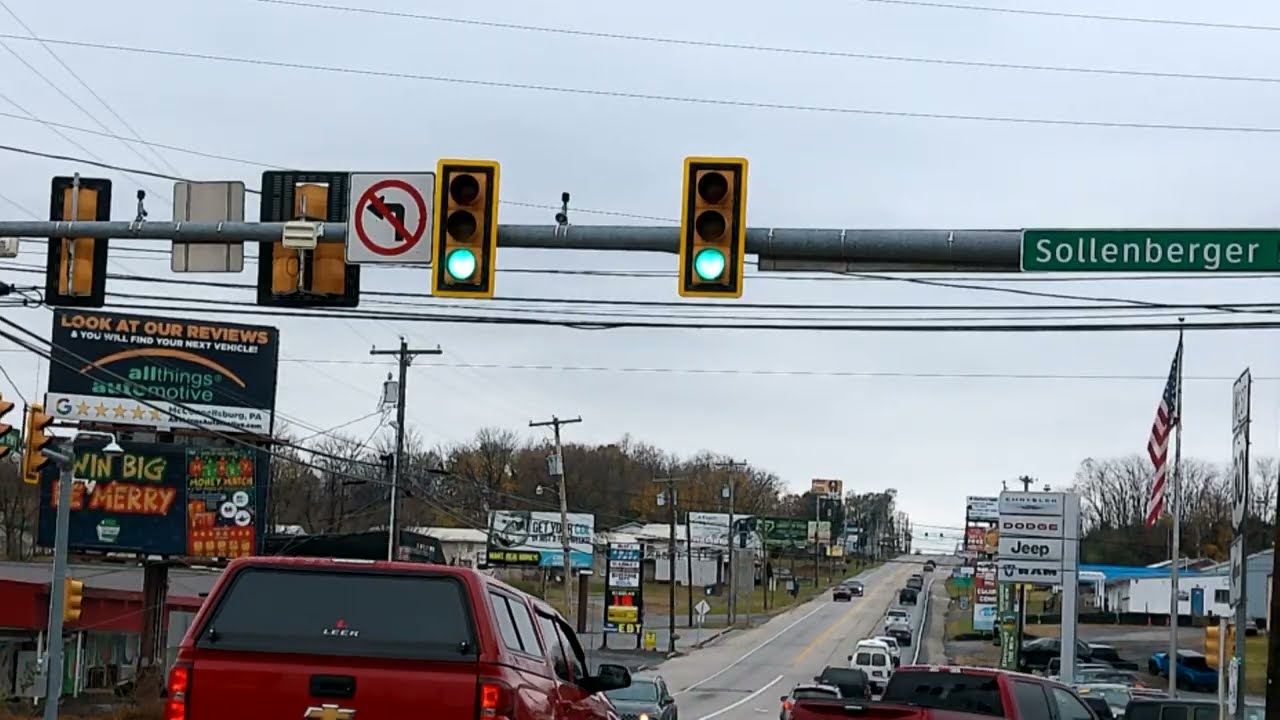 Traffic Lights in Chambersburg, PA (US 30/Lincoln Hwy & Louden St/Sollenberger Rd)