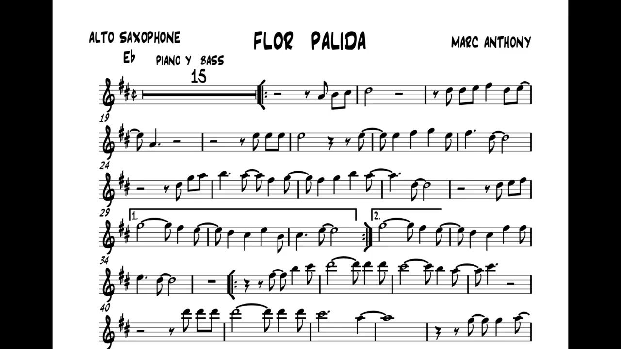FLOR PÁLIDA partituras para saxo alto, tenor, flauta-violin.