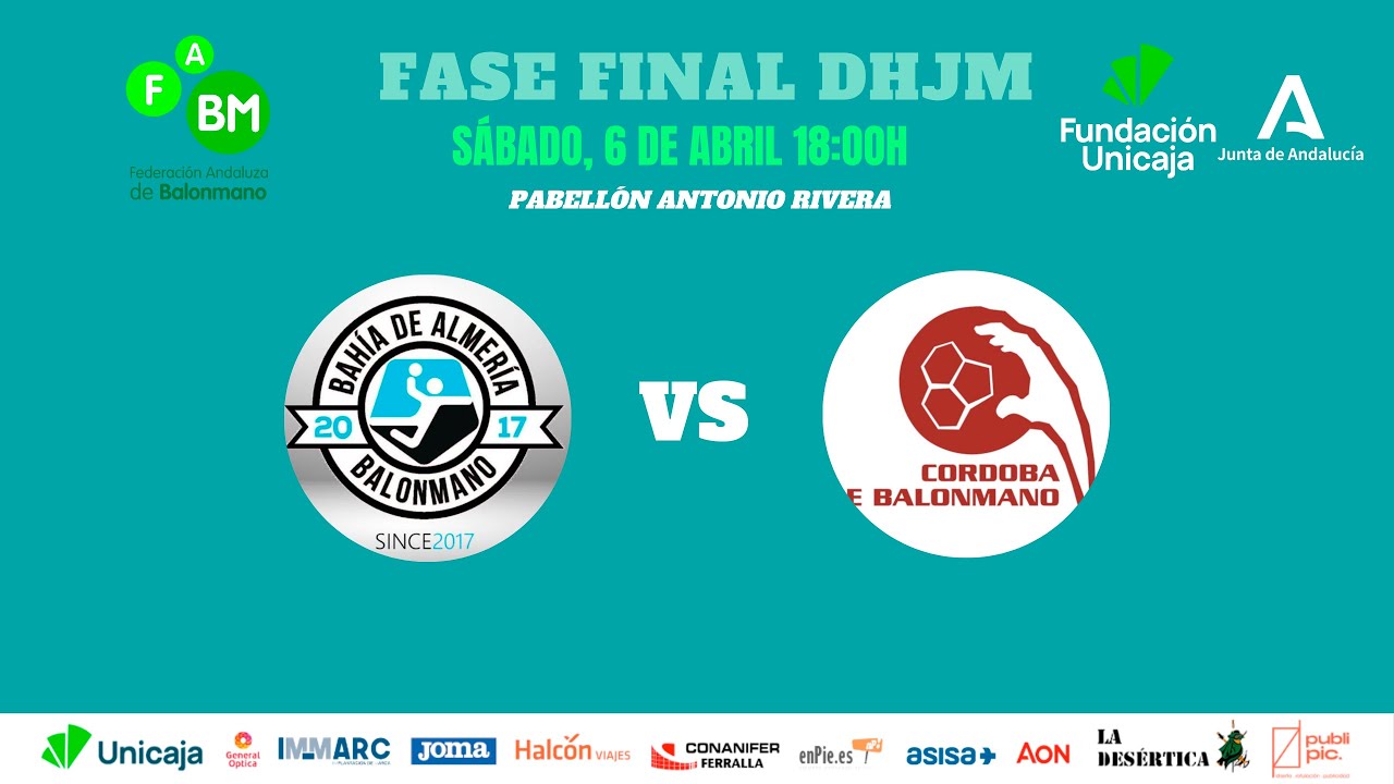 FASE FINAL DIVISIÓN DE HONOR JUVENIL: CBM BAHÍA DE ALMERÍA VS CAJASUR BALONMANO DE CÓRDOBA