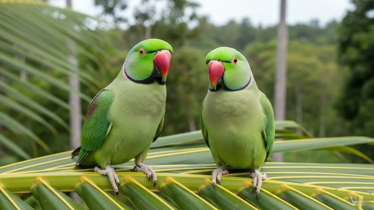 Green Ringneck Parrot Cute Voice