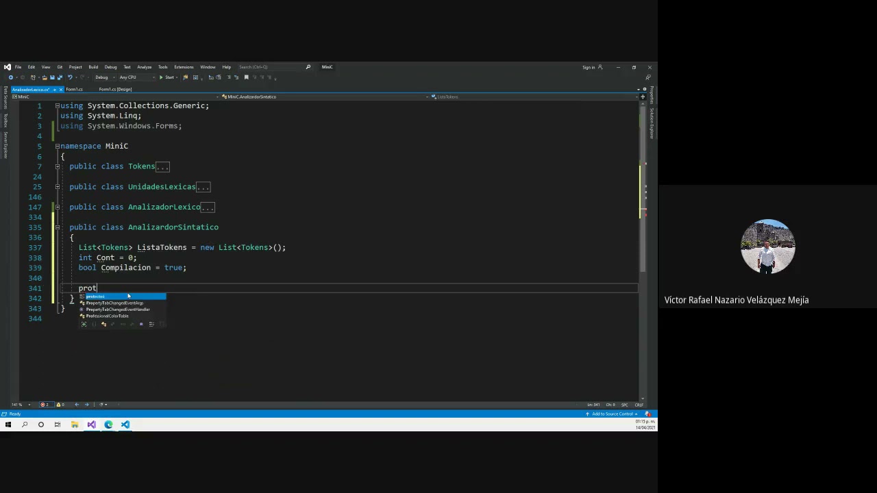 Programación de la fase de análisis sintáctico video 1 de 2