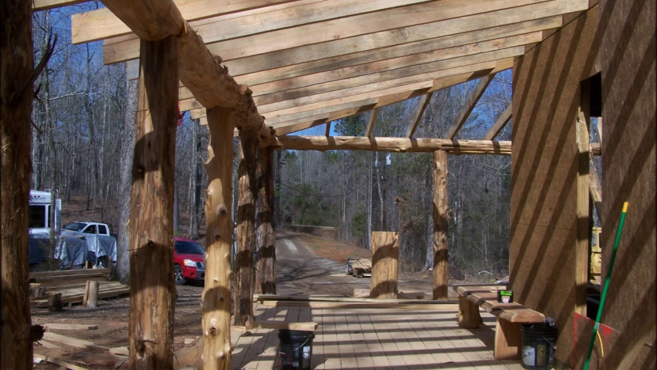 cedar log porch frame #6