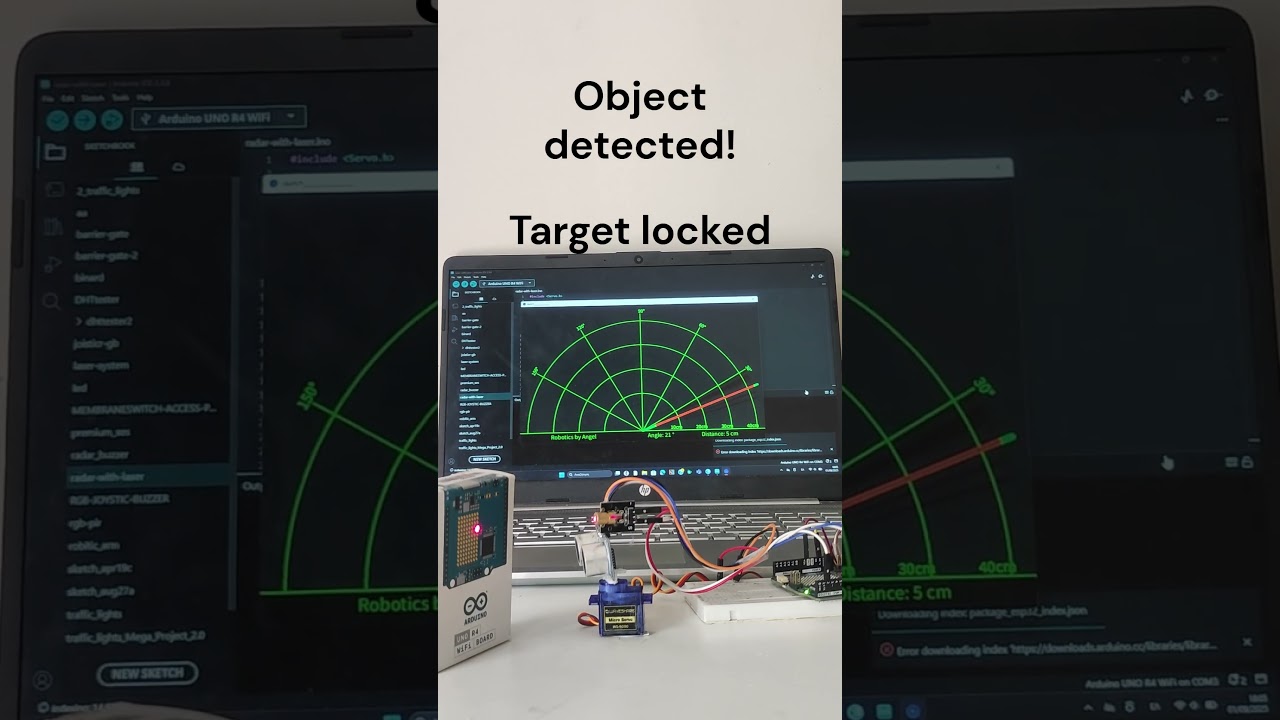 Arduino radar system with laser