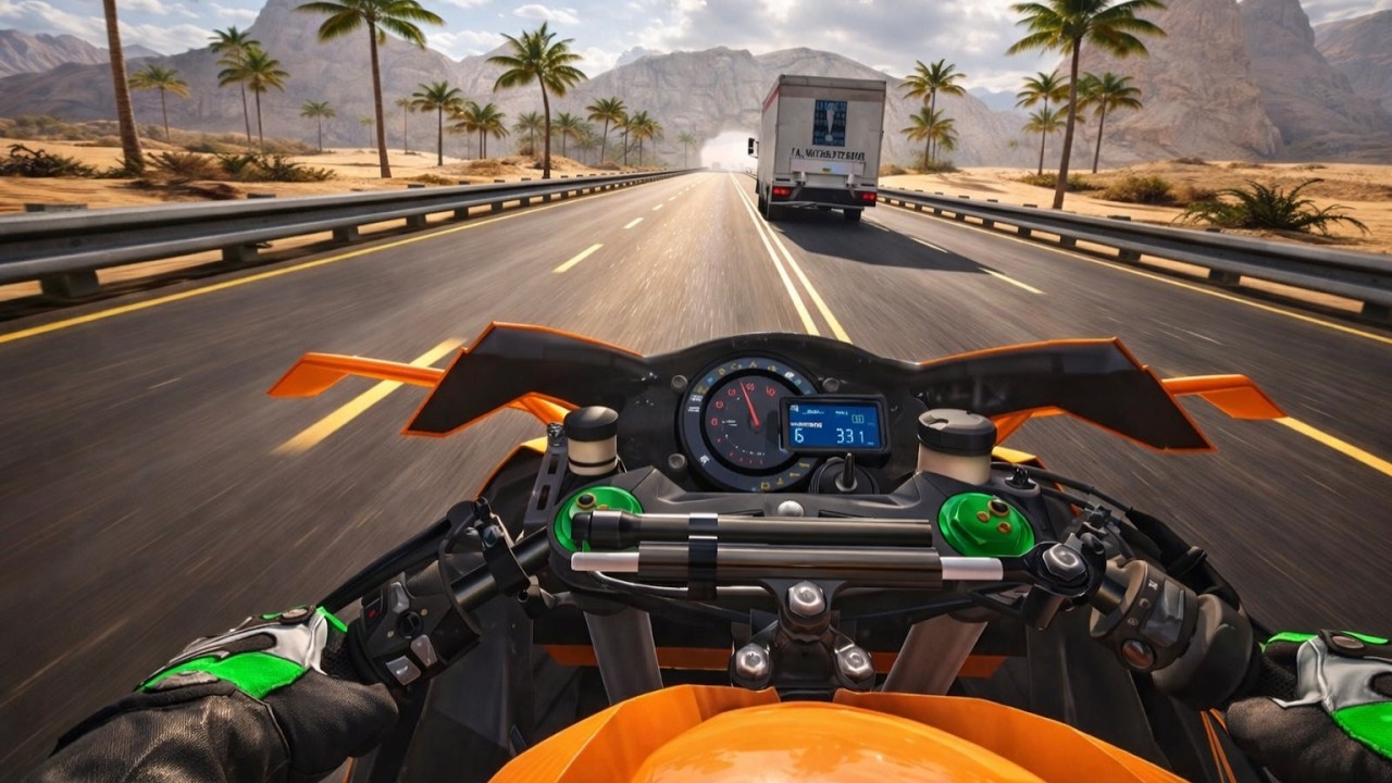Traffic Rider - #EP17 (MUDI🧡 Kawasaki HR2 IN Desert 🏜️  🤩🤍 RAINY RIDE 🥵😱,🔥) GAMEPLAY 