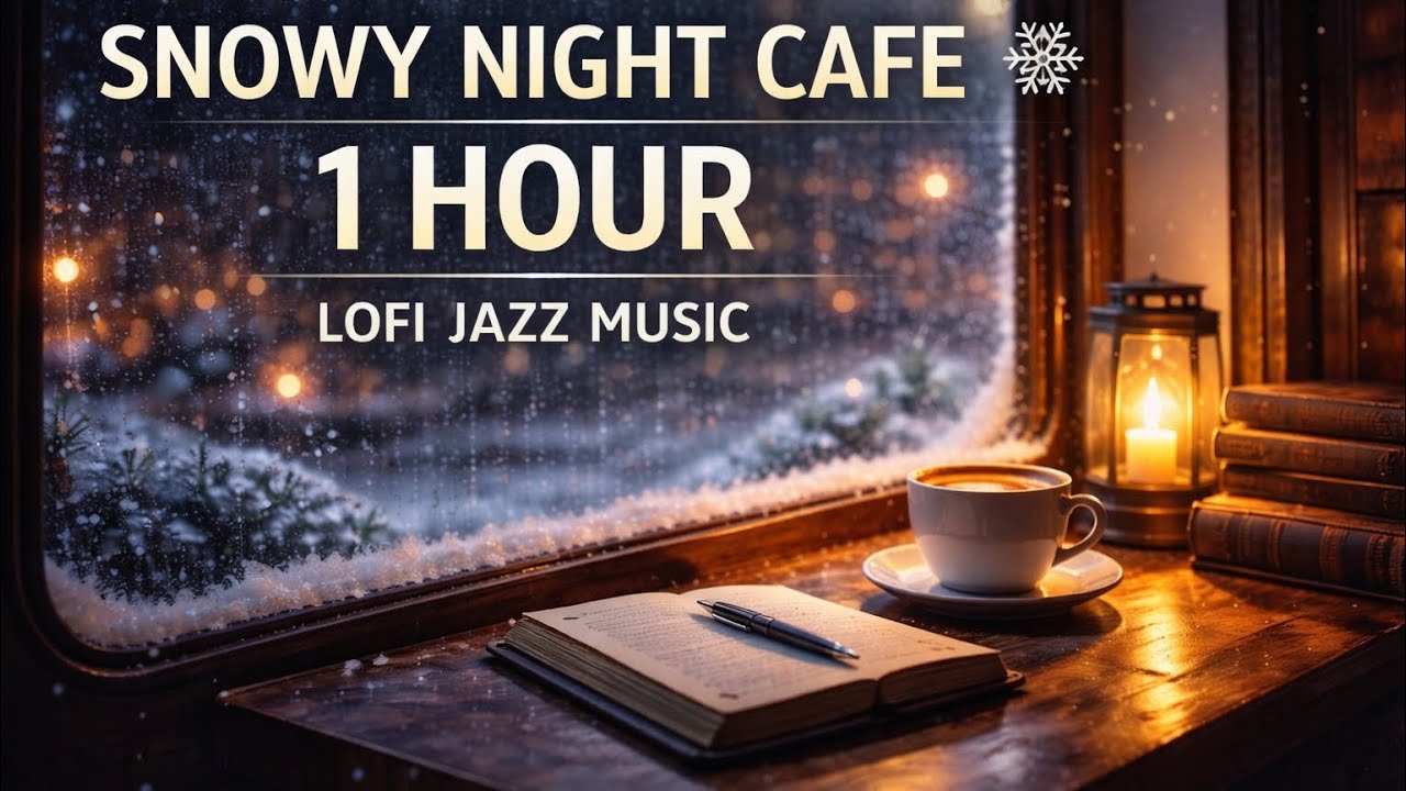 Snowy Night Cafe ❄️☕ Lo-Fi Beats for Study & Relax | Cozy Winter Night Ambience