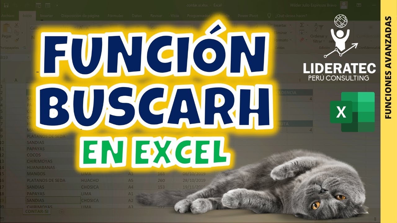 Función BUSCARH en Excel