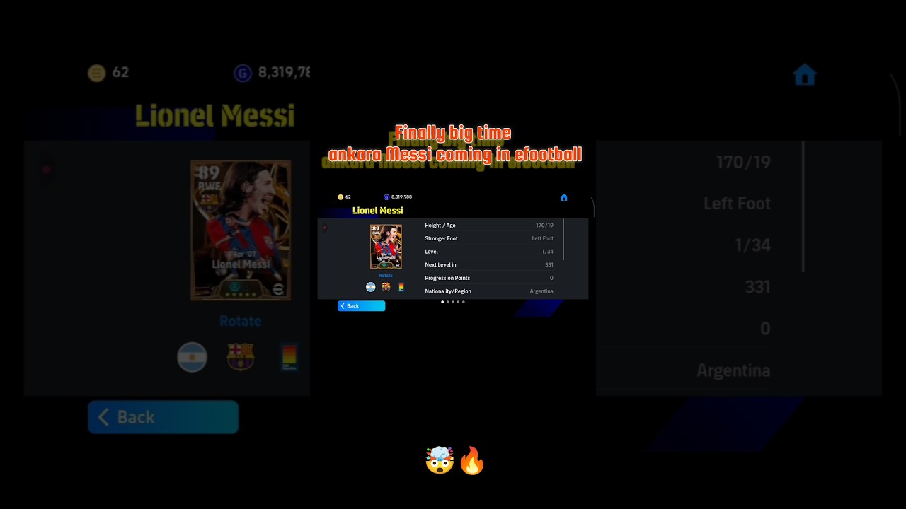 Finally 110  big time ankara Messi coming in efootball 