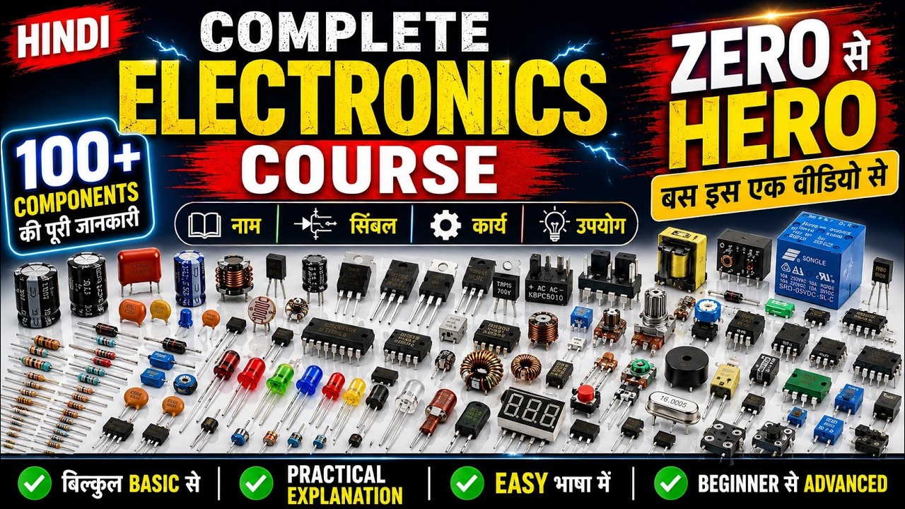 Electronic Components in Hindi | Electronics Components Course in Hindi | Symbols, Working & Uses