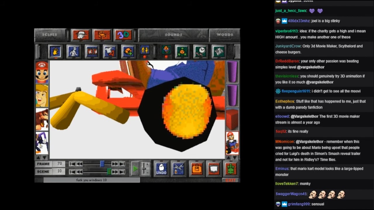 [Vinesauce] Joel [Chat Replay] - Microsoft 3D Movie Maker (Part 10) (PARTIAL)