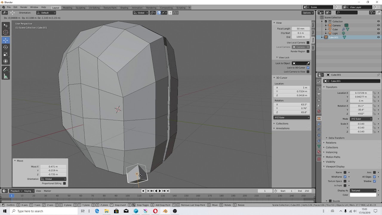 Blender 2.81 beta - narzędzie Edge Center - Polski tutorial