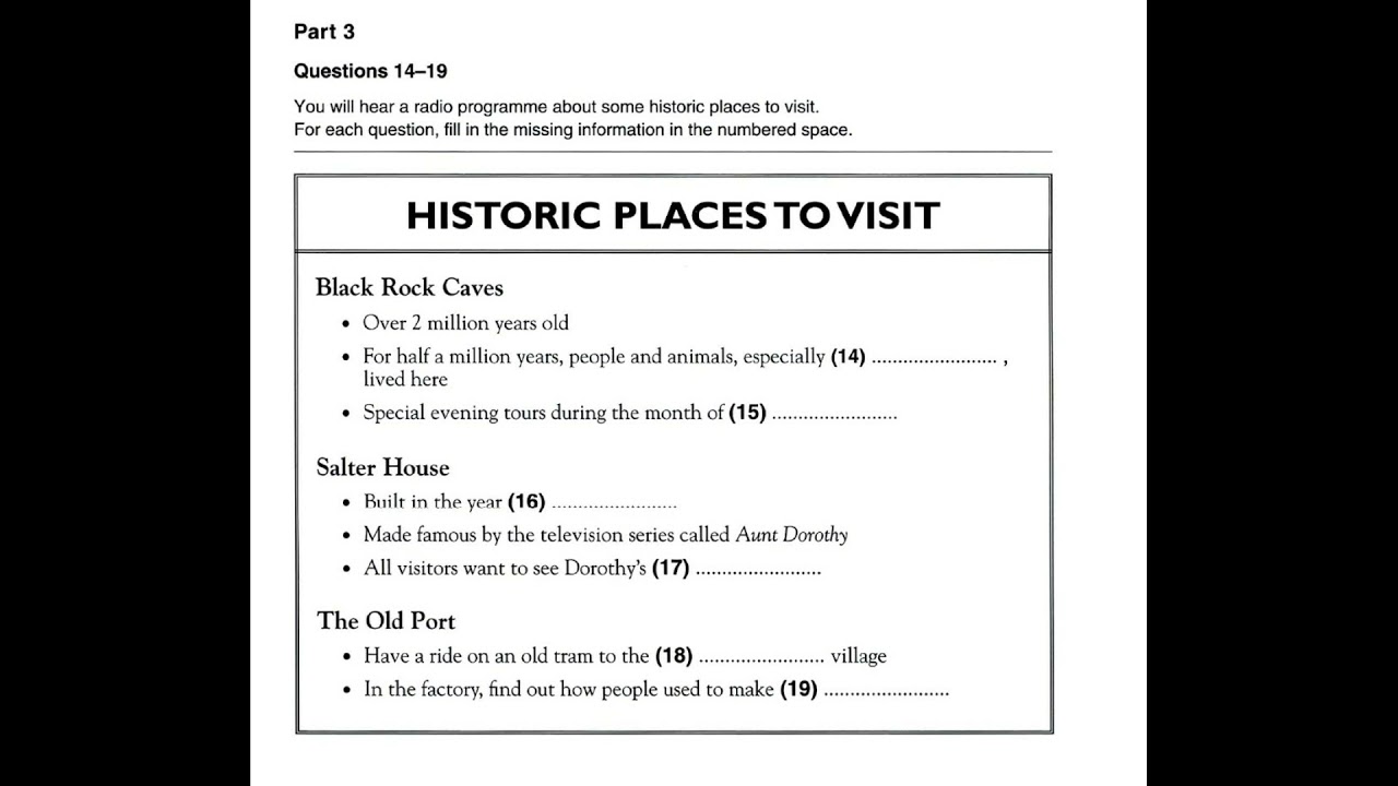 Study English online (B1). Preliminary English Test (PET) Listening Book 6 : Test 1 part 3