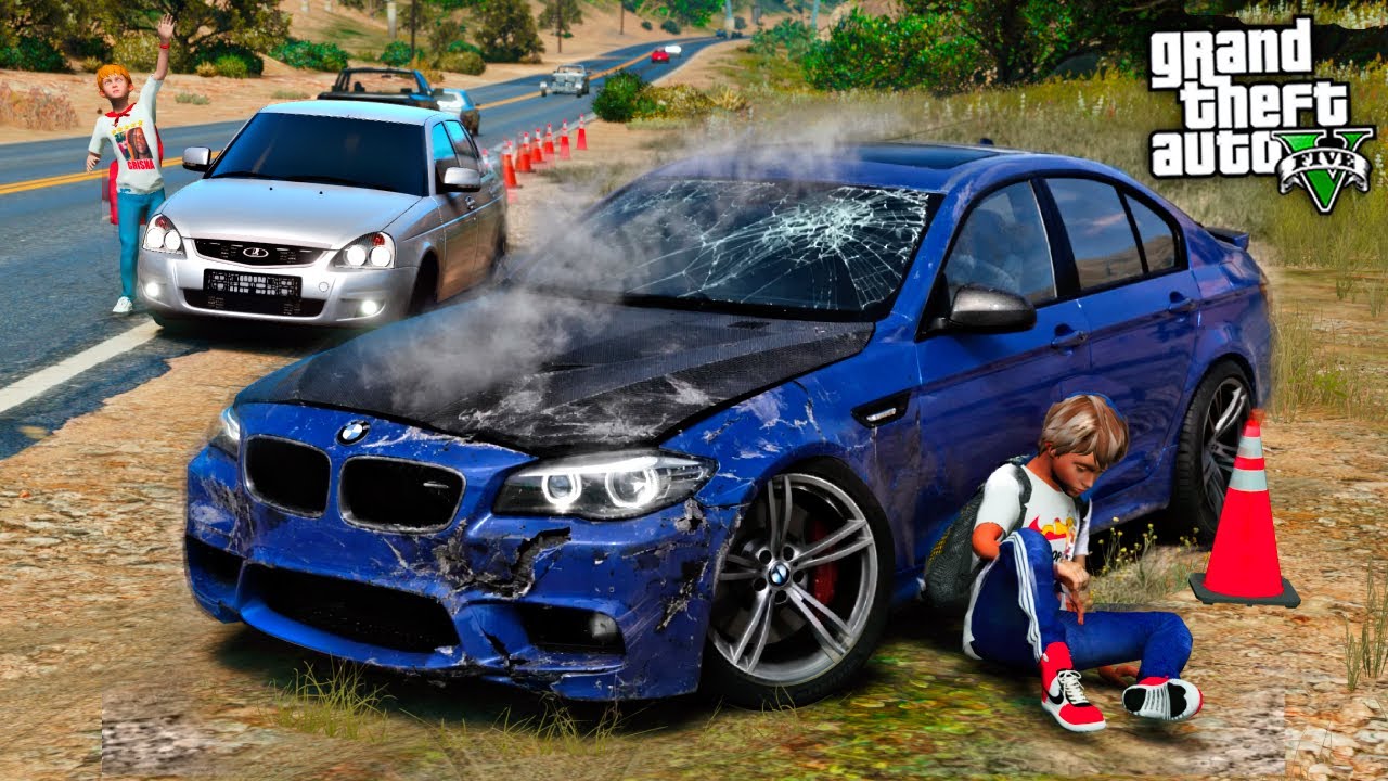 ВИТЯ ОПЕР РАЗБИЛСЯ НА BMW M5 F10 НА ТРАССЕ ! - ЖИЗНЬ ПЕРЕКУПА В GTA 5