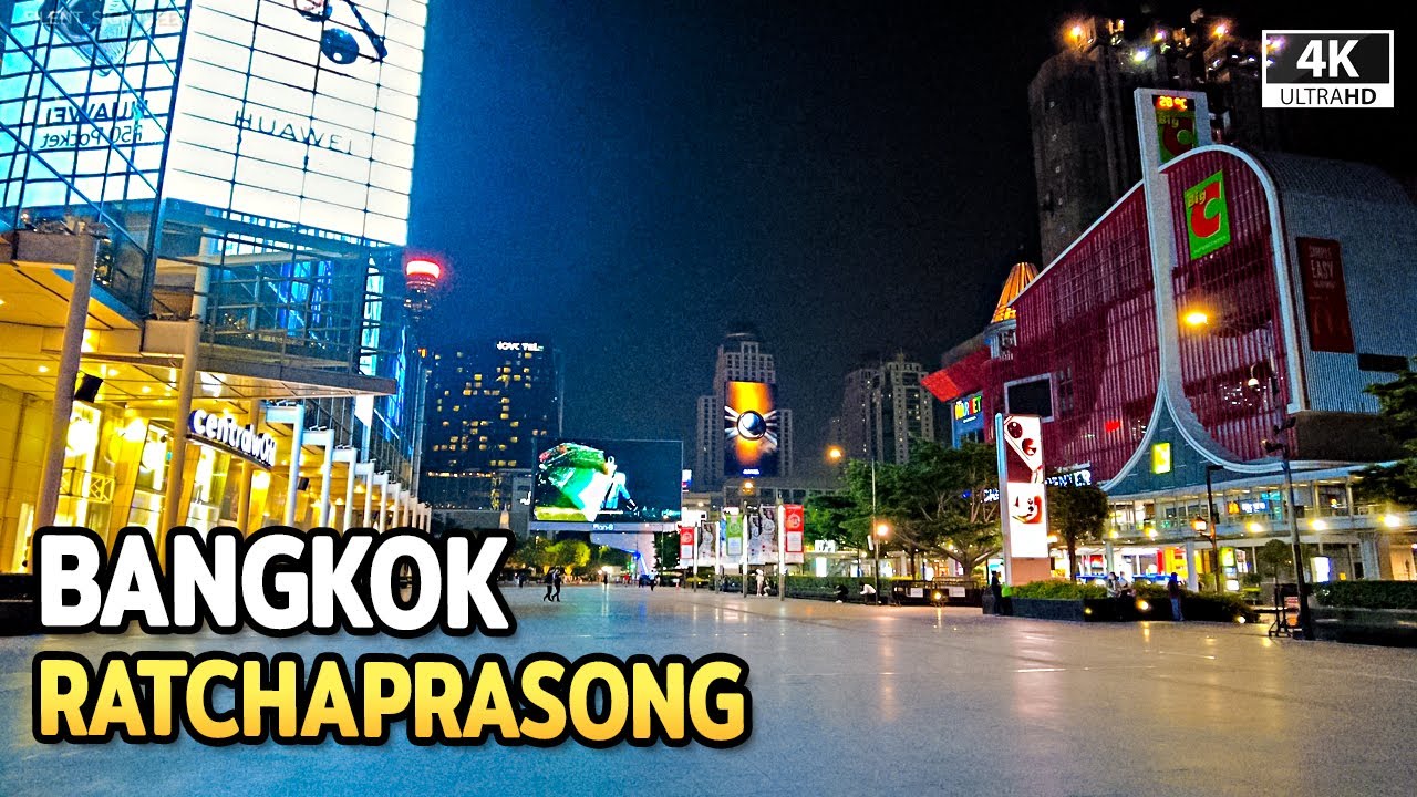 Nighttime Walking from Central World to Platinum Mall Bangkok - April 2022 [4K]