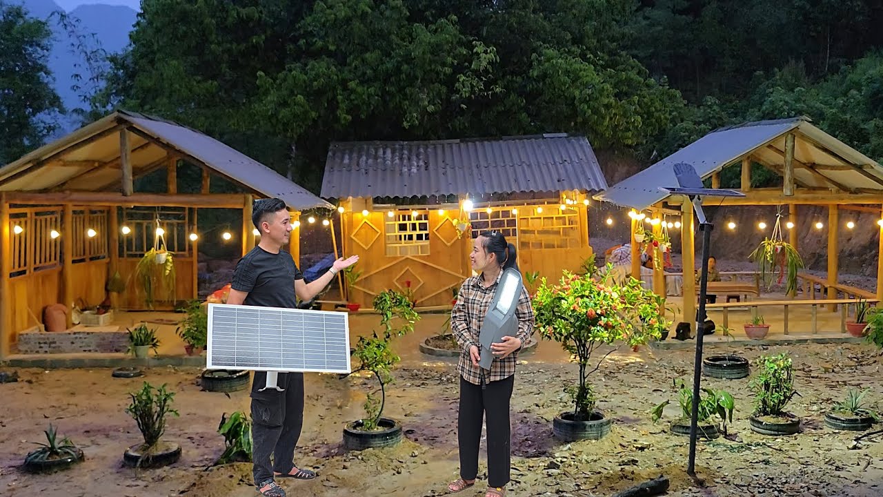 Jack and Tieu Ly installed a large light bulb to illuminate their new house and the entire forest.