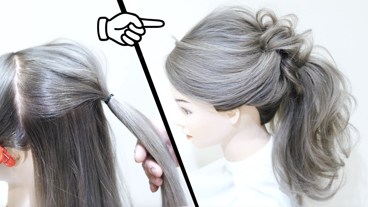 【 初心者の方必見！】簡単！編まない！ゴムで結んで引き出すだけ！ 誰でもできる！ゆるふわポニーテールのヘアアレンジ！ EASY PONYTAIL | Perfect Prom Hairstyle