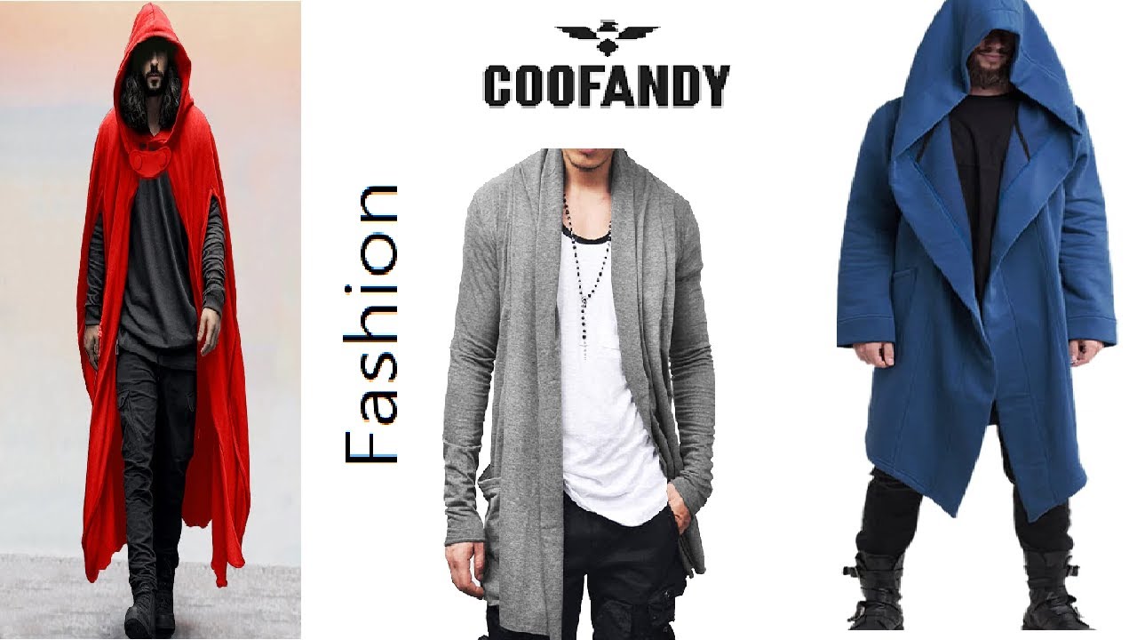 COOFANDY Men's Clothing ! Stylish Hooded Cloak Cardigan & Retro Style Versatile Henley Shirt