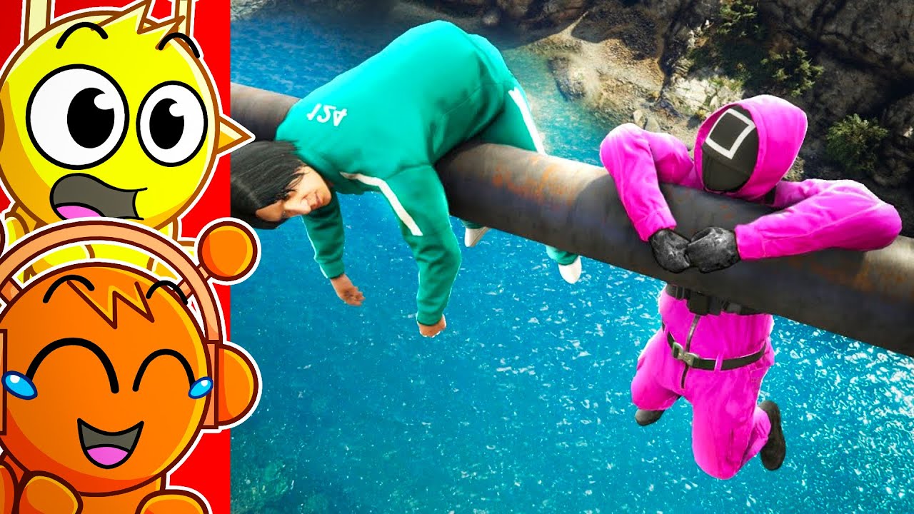 Reacting to HILARIOUS SQUID GAME RAGDOLLS of GTA 5!