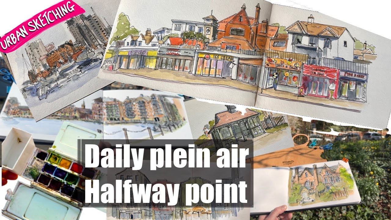 #PleinAirpril Halfway there! | Urban sketching with watercolour and pen | painting en plein air
