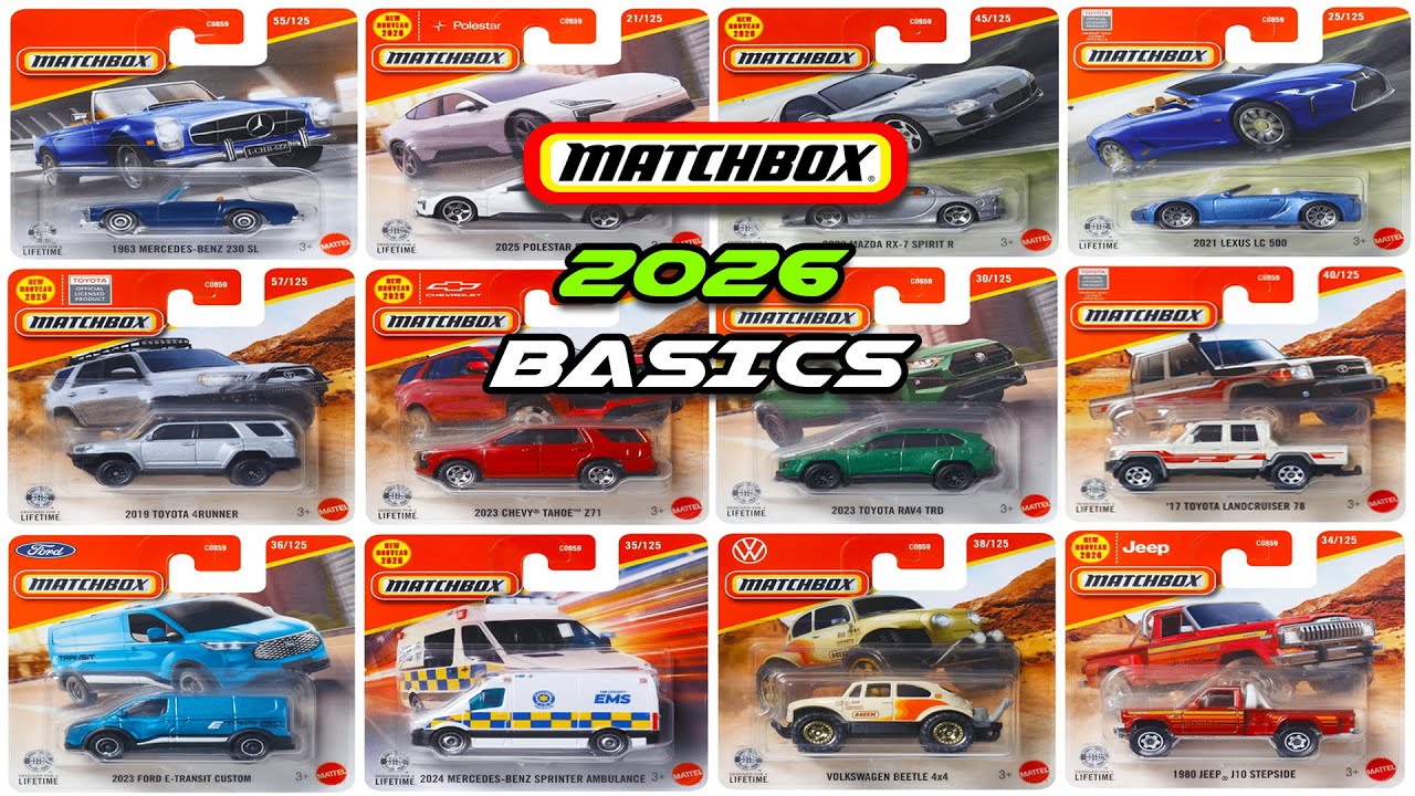 Анонс - Основные характеристики моделей Matchbox Mix 3, Mix 4, Mix 5 (2026 год), Polestar 5, Lexu...