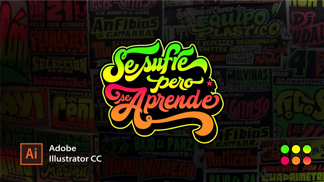 Tipografía Lettering Chicha en Adobe Illustrator CC
