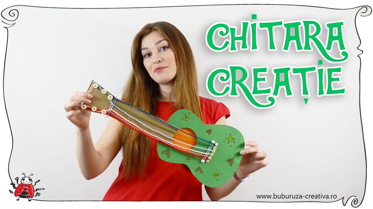Cum sa faci o Chitara creatie ✂🎸🎶  How to make a Guitar craft