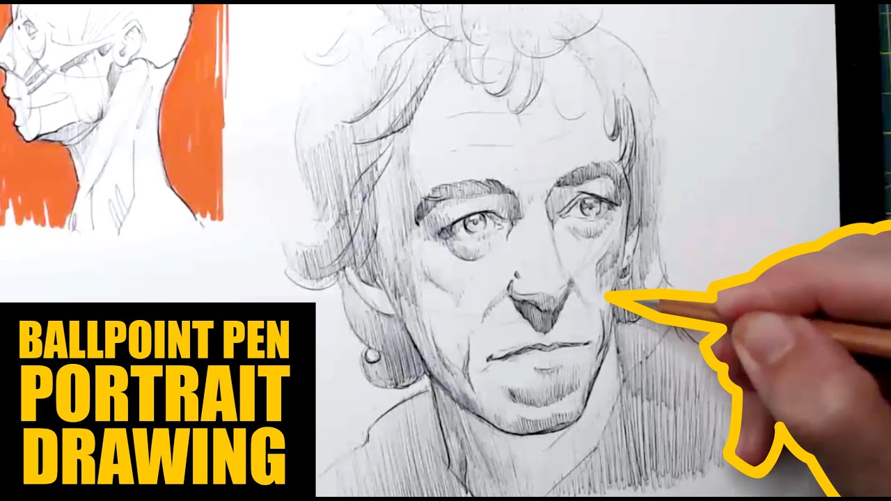 Ballpoint Pen Portrait Drawing