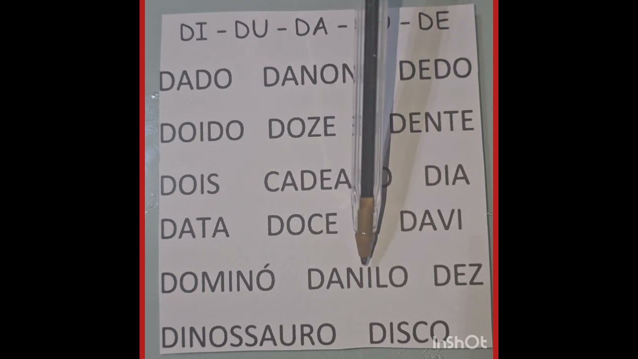 PALAVRAS  INICIADAS  COM A  CONSOANTE  D !PRÓ  IVANI  !