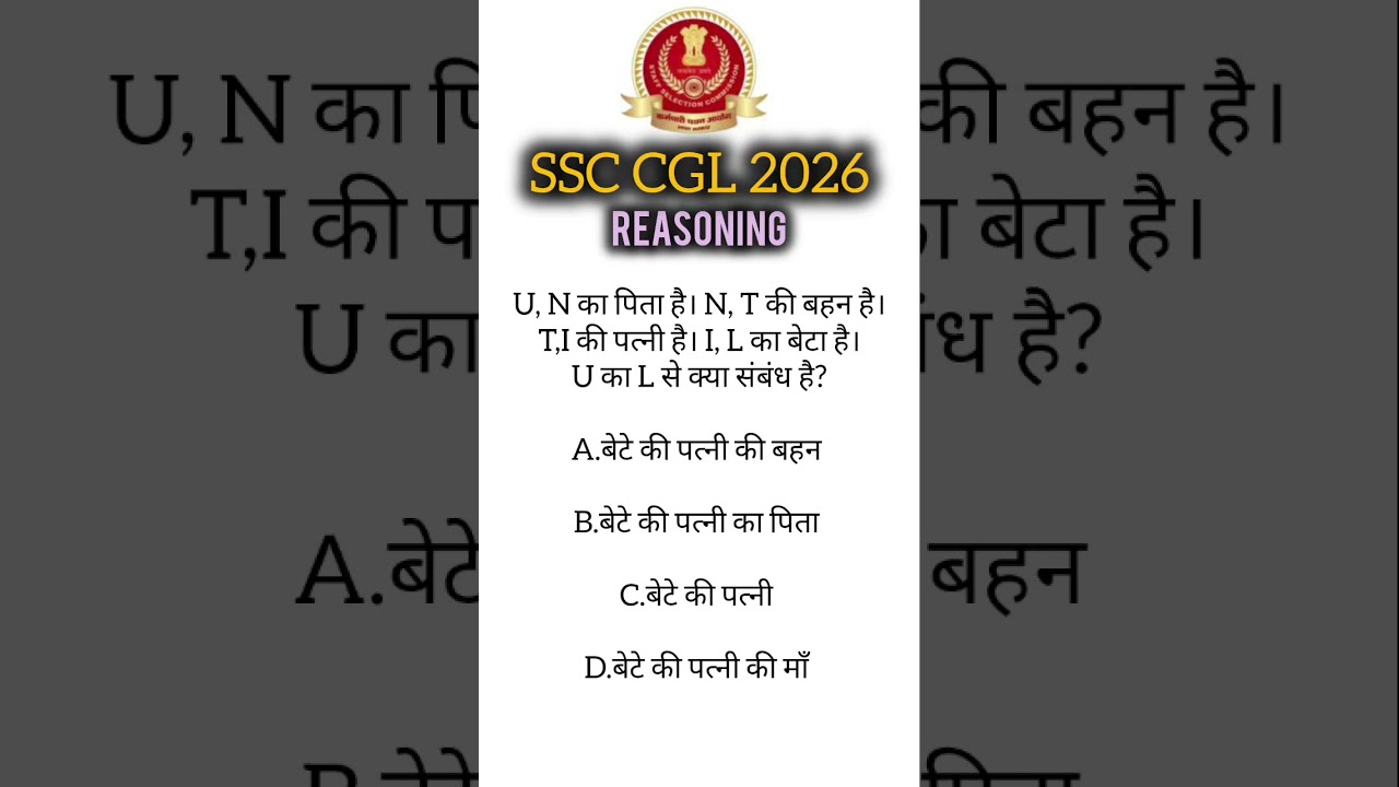 Blood Relation SSC CGL SSC GD 
