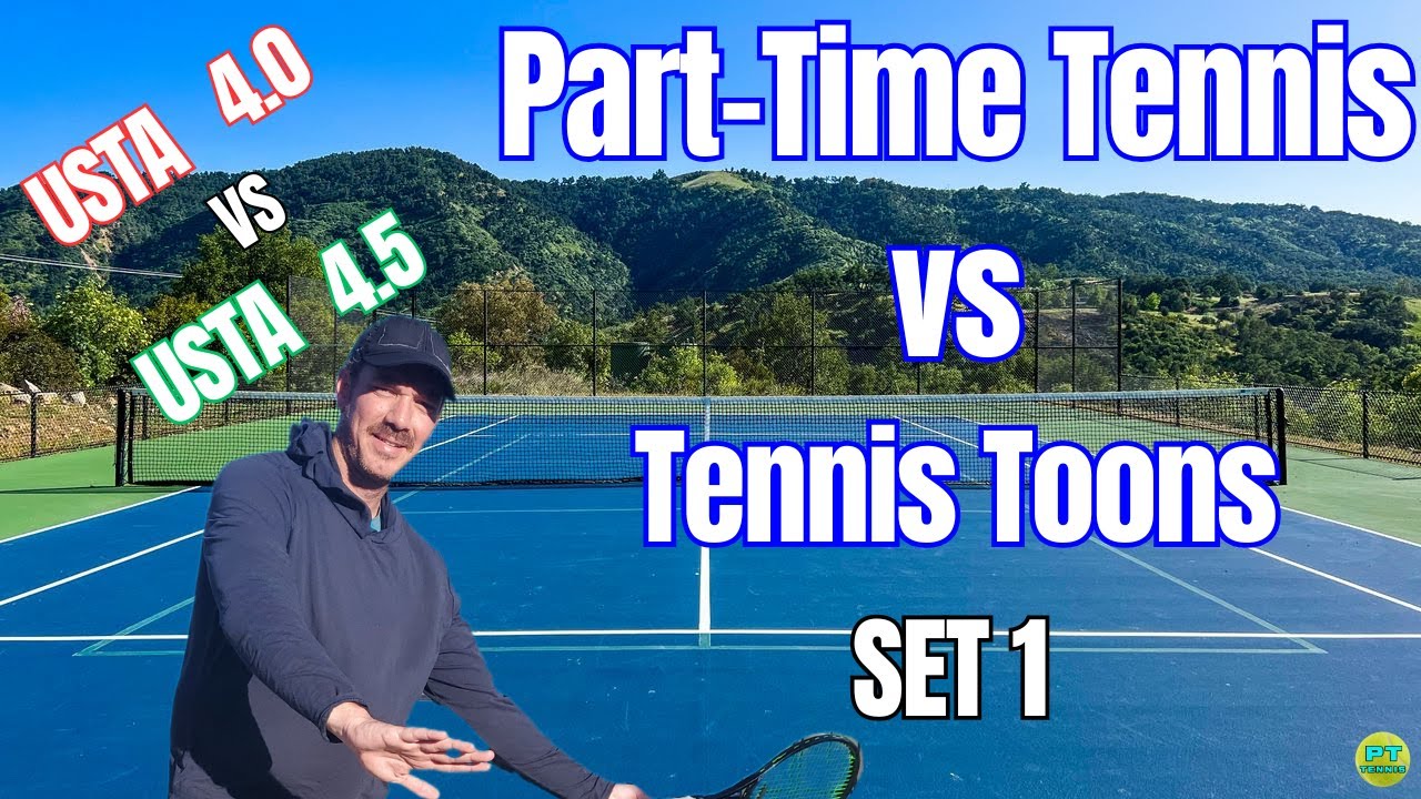 USTA 4.0 vs. 4.5 Tennis Showdown!  PTT vs TT  Intense Rallies, Power Shots & Smart Strategy Set 1