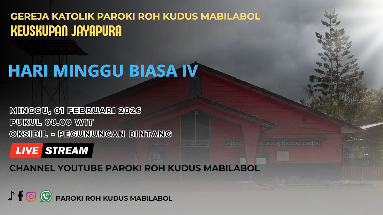 MISA MINGGU BIASA IV | MINGGU, 01 FEBRUARI 2026 | 08.00 WIT