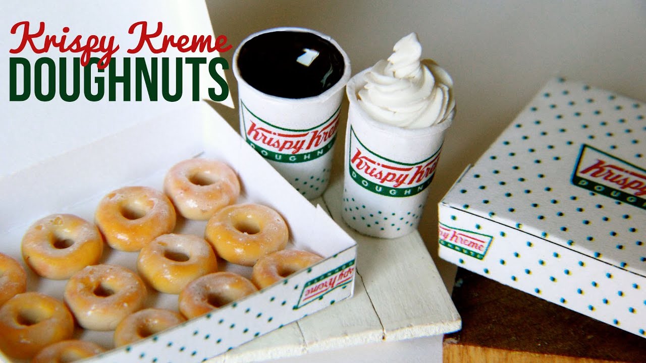 Krispy Kreme Doughnuts & Coffee Tutorial : How To Make Miniature Polymer Clay Dessert