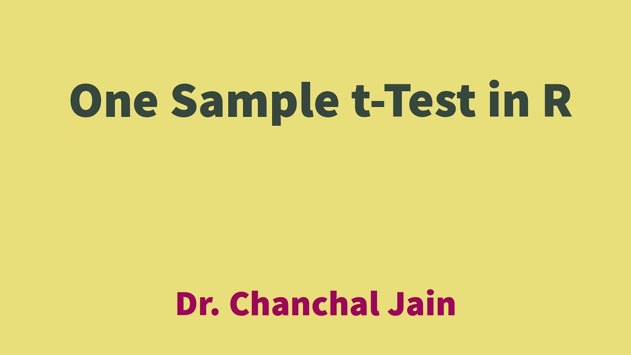 One Sample t-Test in R