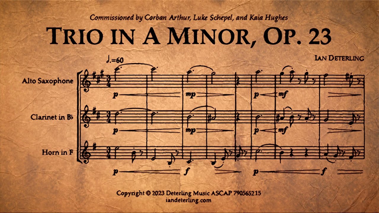 Alto Saxophone, Clarinet, and Horn Trio in A Minor, Op. 23