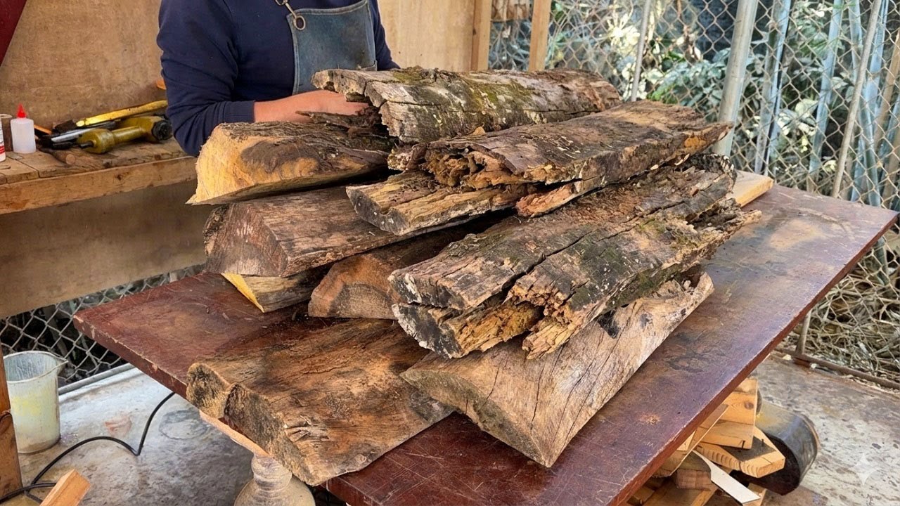 Unbelievable Transformation: A Woodworker Turns Cracked, Worn Wood into Thousands-Worthy Art