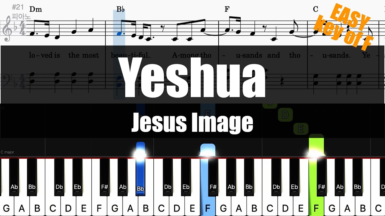 Yeshua - Jesus Image (Key of F) | Sheet + Lyrics + Chords Piano Easy Tutorial