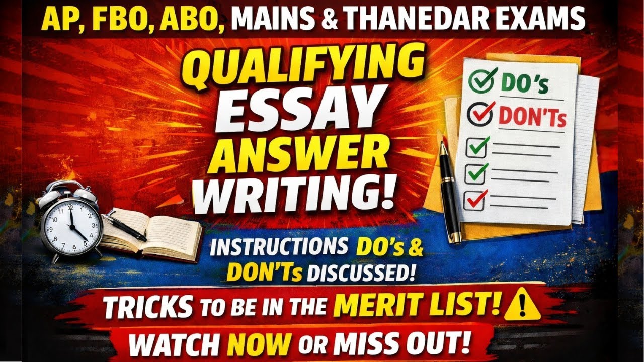 AP FBO MAINS & Thanedar General Essay Instructions, Tricks | DO's & DONT's #appsc #apnews #fbo #abo