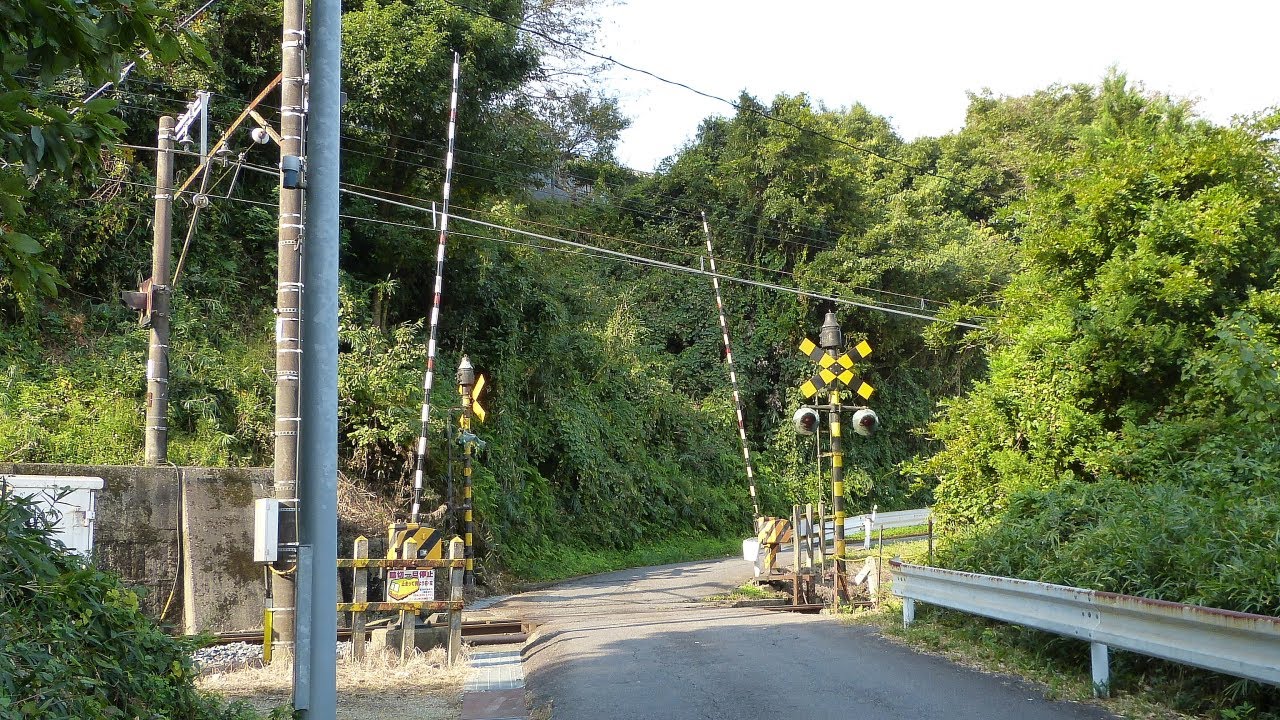 懐かしい音色♪ ｺﾞﾝｸﾞ式踏切  / 三岐鉄道 山城6号踏切 (1)