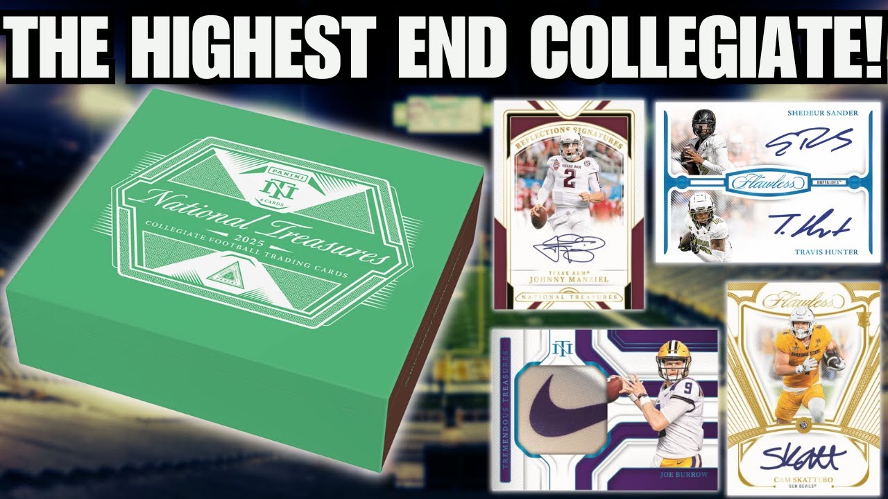 Высококлассный студенческий футбольный набор! 2025 National Treasures Collegiate Football Hobby Box!