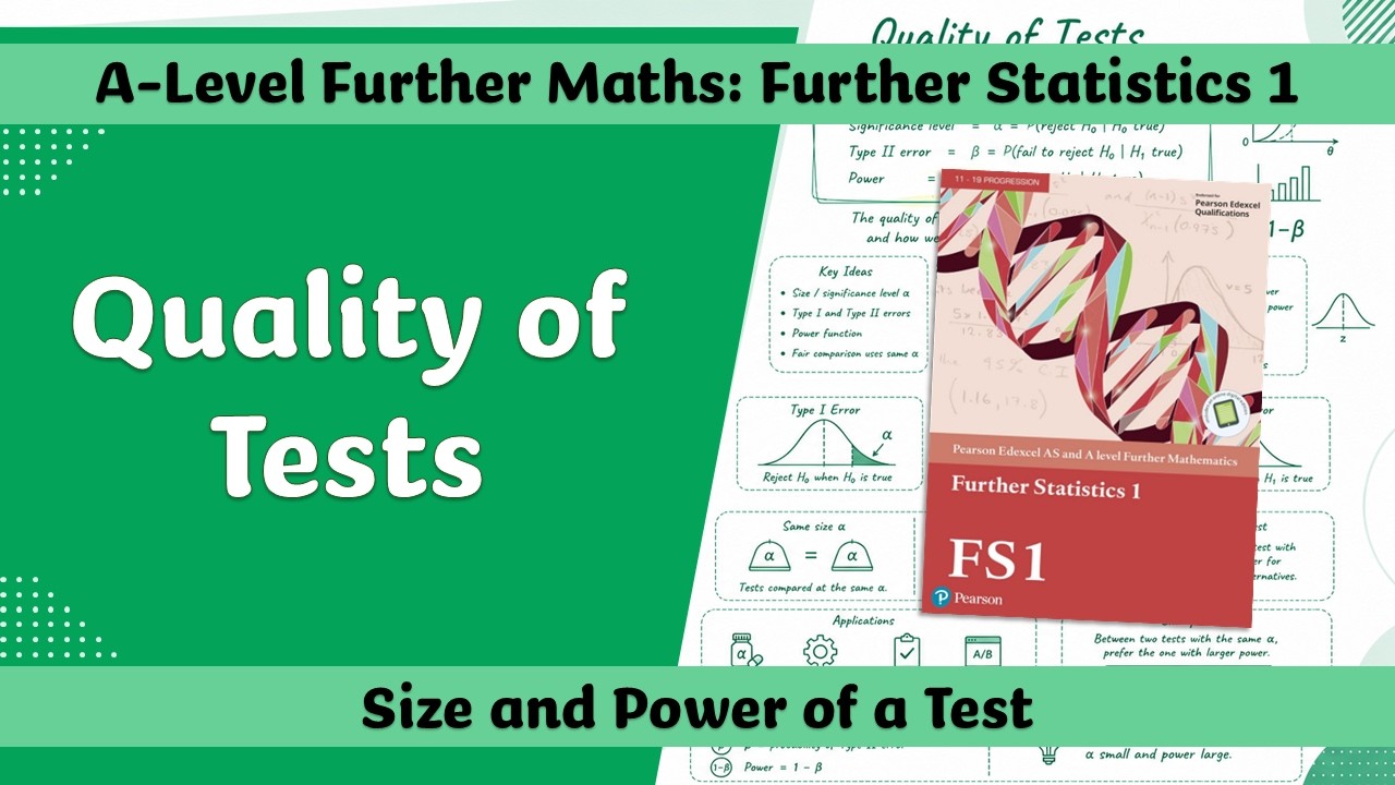 A Level Further Maths | Further Stats 1 | Calculating the Size and Power of a Test